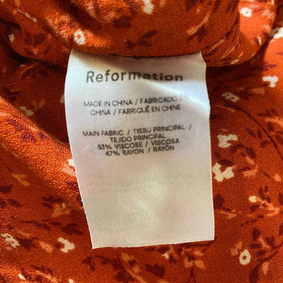 Reformation Rust Floral Meriah Top - Picture 8 of 8